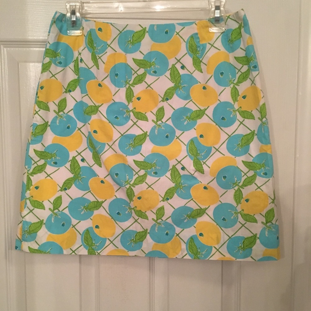Lilly Pulitzer white citron lemons skirt